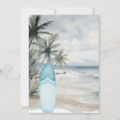サーフズアップビーチサーフボードレトロ誕生日パーティー 招待状 (裏面)