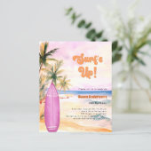 サーフズアップビーチサーフボード女の子の誕生日の招待 (スタンド正面)