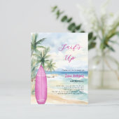 サーフズアップビーチサーフボード女の子の誕生日の招待 (スタンド正面)