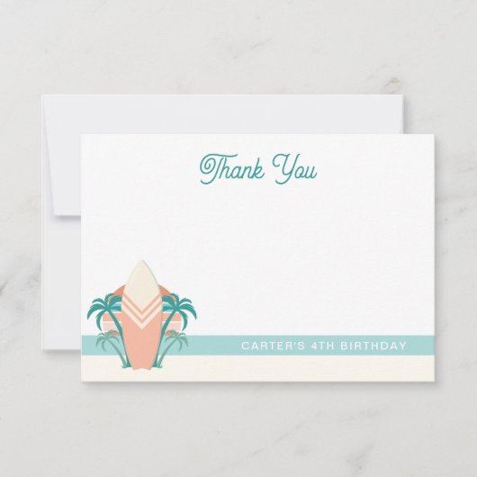 サーフズアップビーチレトロサンキューカード サンキューカード (正面)