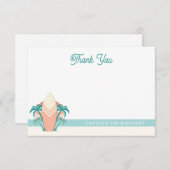 サーフズアップビーチレトロサンキューカード サンキューカード (正面/裏面)