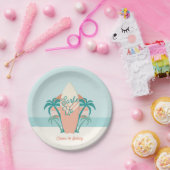 サーフズアップビーチレトロパーティー紙プレート ペーパープレート (パーティー)