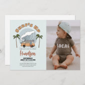 サーフズアップビーチ誕生日招待状フォトカード 招待状 (正面/裏面)