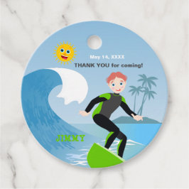 サーフズアップボーイバースデーパーティー フェイバータグ