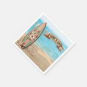 サーフズアップヴィンテージフローラベビーシャワー スタンダードカクテルナプキン (角)