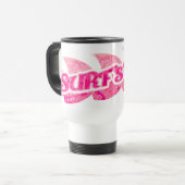 サーフズアップ明るいピンクの女の子サーファータンブラー トラベルマグ (正面左)