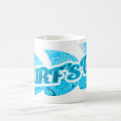 サーフズアップ明るい青の波サーファースポーツマグ コーヒーマグカップ (中央)