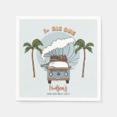 サーフズアップ海波誕生日紙ナプキンス スタンダードカクテルナプキン (正面)