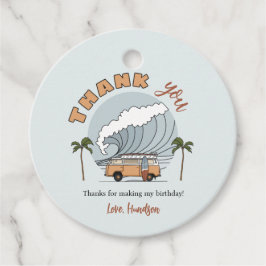 サーフズアップ誕生日サークルサンキューラベル フェイバータグ
