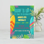 サーフズアップ誕生日招待状 招待状 (スタンド正面)