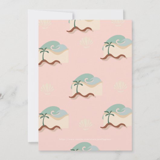 サーフズアップ誕生日招待状any age girl 招待状 (裏面)