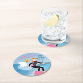 サーフズ・アップガーリー・バースデーパーティー ラウンドペーパーコースター (インサイチュ)