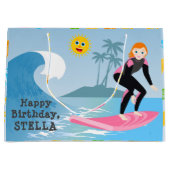 サーフズ・アップガーリー・バースデーパーティー ラージペーパーバッグ (正面)