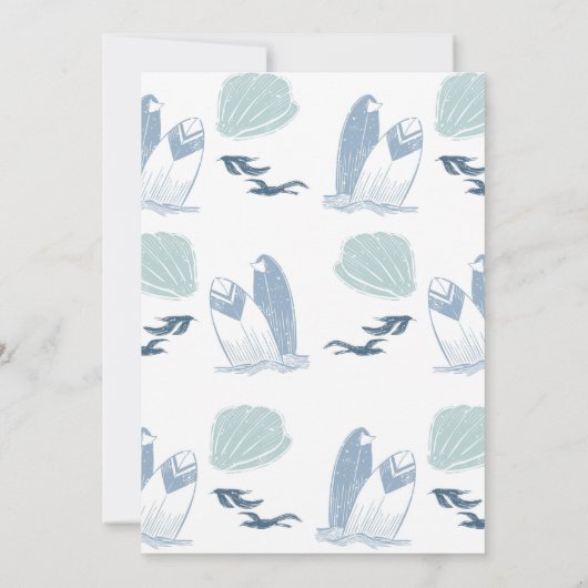 サーフツー素晴らしいモダンサーフサーフセカンドバースデーパーティー 招待状 (裏面)