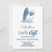 サーフツー素晴らしいモダンサーフサーフセカンドバースデーパーティー 招待状 (正面)