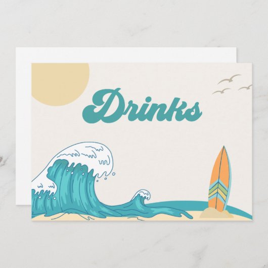 サーフトイレパーティー標識 |サーフカード 招待状 (正面/裏面)