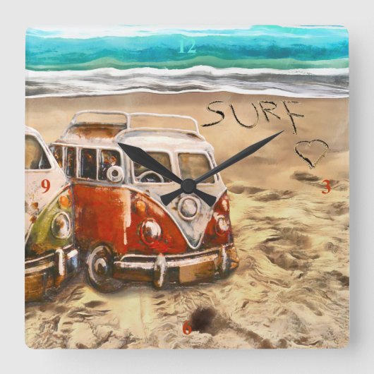 サーフドゥデス スクエア壁時計 (正面)