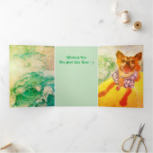 サーフドッグ誕生日カード 三つ折り招待状 (内部)