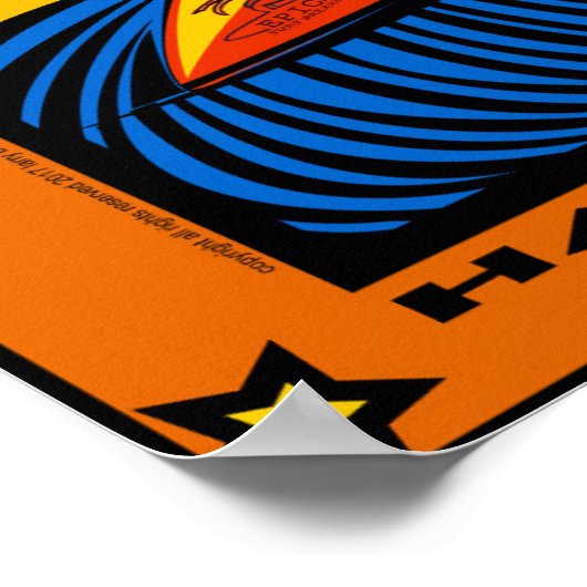 サーフノースショアハワイオアフ ポスター (角)