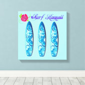 サーフハワイサーフボード キャンバスプリント (インサイチュ (ウッドフロア))