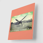 サーフバッシング、サコンネット、RI（ウォーレンズポイント、LC） スクエア壁時計 (傾斜)