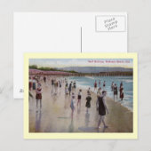サーフバッシング、レドンドビーチ、カリフォルニア州ヴィンテージ ポストカード (正面/裏面)