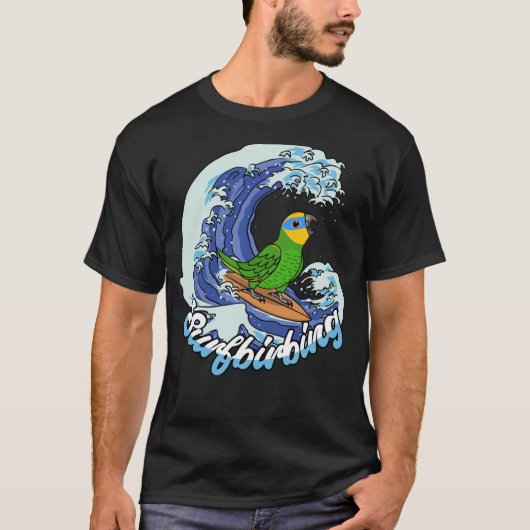 サーフバリーオウムIオレンジの翼アマゾン Tシャツ (正面)