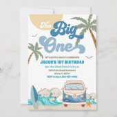 サーフバンビーチ1歳誕生日招待状 招待状 (正面)