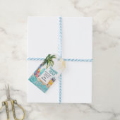 サーフバースデーパーティーメッセージカード ギフトタグ (より糸付き)