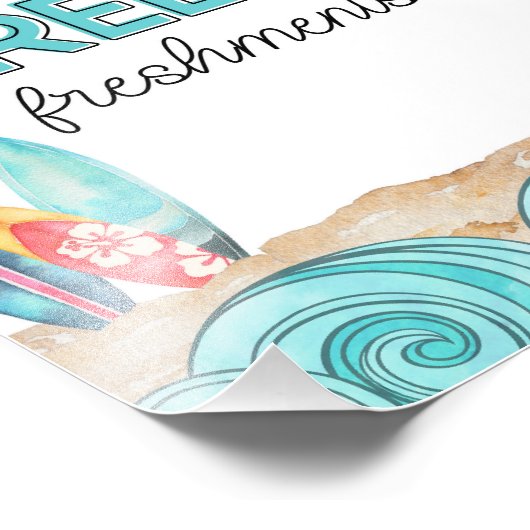 サーフバースデーパーティーリーフフレッシュメンズサイン フォトプリント (角)