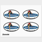 サーフパイレーツのSURF SHOPシール(4) 楕円形シール (シート)