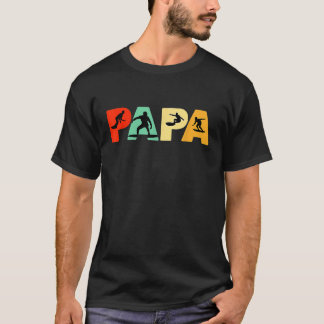 サーフパパシャツパおもしろいパサーフィン父レトロ Tシャツ