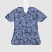 サーフパラオハワイアンハイビスカスアロハシャツ – ネイビー オーナメント (裏面)