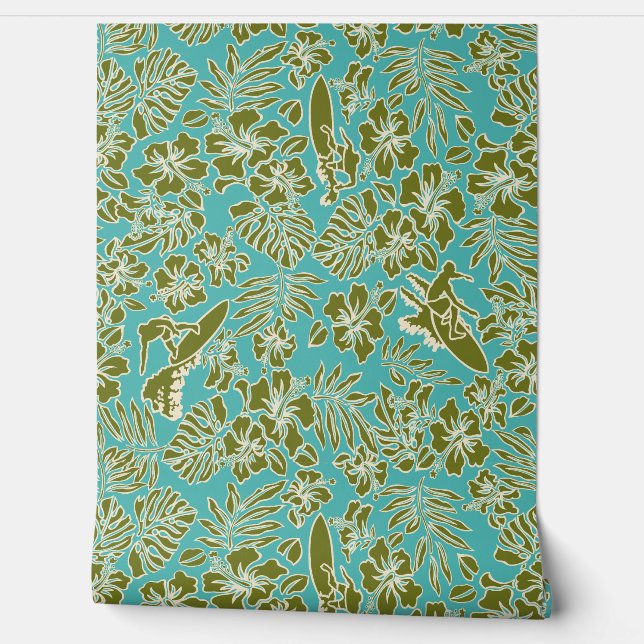 サーフパラオハワイアンハイビスカスサーフィンターク 壁紙 (ほどく)