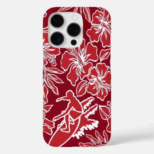サーフパラオハワイアンハイビスカスサーフィンレッド Case-Mate iPhoneケース (裏面)