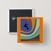 サーフパラダイスサーファーカラフル波 缶バッジ (正面&裏面)