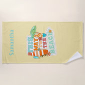 サーフパーソナライズされたボード傘サマービーチタオル ビーチタオル (正面)