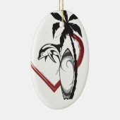 サーフパーソナライズされたボードnドルフィンサーフィンクリスマス セラミックオーナメント (右)