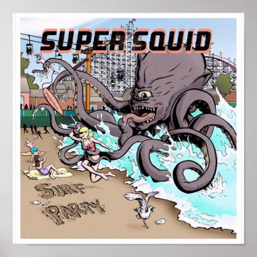 サーフパーティーポスター12x12 ポスター (正面)