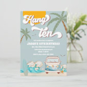 サーフビーチの誕生日パーティー招待状 招待状 (スタンド正面)