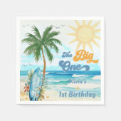 サーフビーチバースデーパーティナプキンス スタンダードカクテルナプキン (正面)