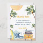 サーフビーチバースデーパーティーサンキューカード 招待状 (正面)