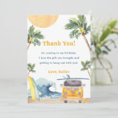 サーフビーチバースデーパーティーサンキューカード 招待状 (スタンド正面)