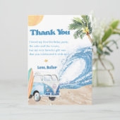 サーフビーチバースデーパーティーサンキューカード 招待状 (スタンド正面)