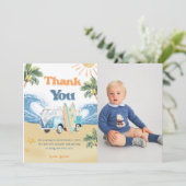 サーフビーチバースデーパーティーサンキューカード 招待状 (スタンド正面)