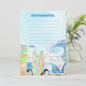 サーフビーチバースデーパーティーサンキューカード 招待状 (スタンド正面)