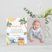 サーフビーチバースデーパーティーサンキューカード 招待状 (スタンド正面)