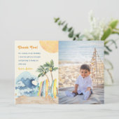 サーフビーチバースデーパーティーサンキューカード 招待状 (スタンド正面)