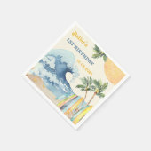 サーフビーチバースデーパーティー スタンダードカクテルナプキン (角)