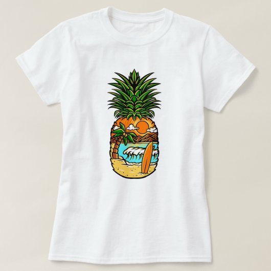 サーフビーチパイナップルTシャツ Tシャツ (デザイン正面)